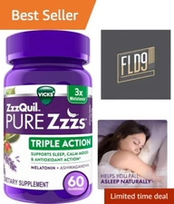 PURE Zzzs Triple Action, 6mg Melatonin Gummies, 3X Melatonin Sleep Aid  60 Count