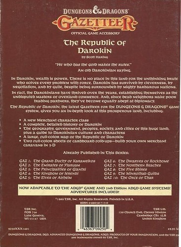 GAZ11 THE REPUBLIC OF DAROKIN VGC! COMPLETE Vintage Gazetteer Dungeons Dragons - Picture 3 of 3