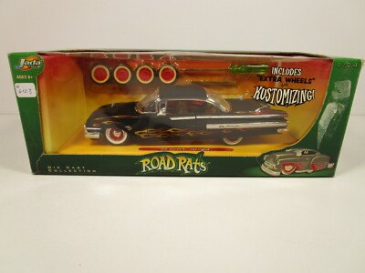 ミニカー Jada ROAD RATS 1/24 '60 Chevy Impala Jada 1:24 Scal Road Rats 1960 Chevy Impala Black Flames