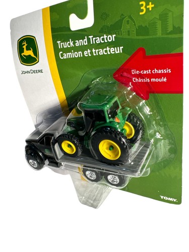 NEW John Deere FLATBED TRUCK w/ TRACTOR - Die Cast ERTL - 2007 - 37308 - 1:64 - Picture 2 of 5
