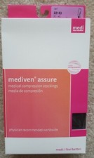Mediven Assure 30-40 Calf Petite Compression Stockings Closed Toe Black Size L