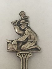 Vintage Souvenir Spoon US Collectible Man Chopping Wood