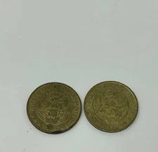 Chuck E Cheese and Showbiz Pizza Vintage 1990s Token Lot of 2