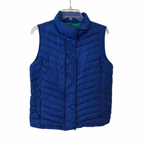 Talbots Vest Womens Medium Blue Pockets Duck Down Feather Fill Quilted Puffer - Picture 10 of 13