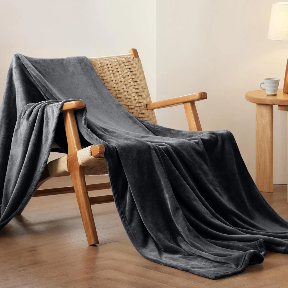 Manta polar de lujo suave cálida ligera acogedora mantas tamaño queen 310 GSM Foto 2 de 4