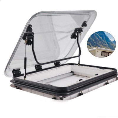 RV Caravan Roof Hatch Window With LED Light 700*500mm Skylight Anti-UV Vent