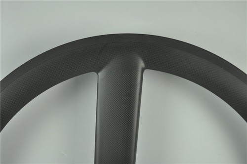 700C Tri Spoke Front Wheel Road Bike/Track Bike Front Carbon Wheel Fixed Gear - Picture 8 of 9