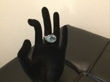 Isabella Of Mexico Beautiful Aquamarine Detailed Ring. Size 7. Sterling Silver