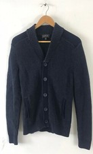 EXPRESS Mens Size Medium Navy Blue Button Front Cardigan Sweater