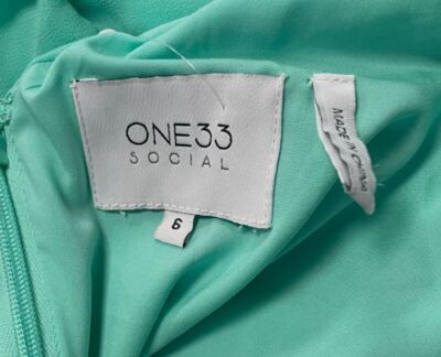 $495 ONE33 Social Women's Green Ruched Cutout Gown Dress Size 6 | eBay
