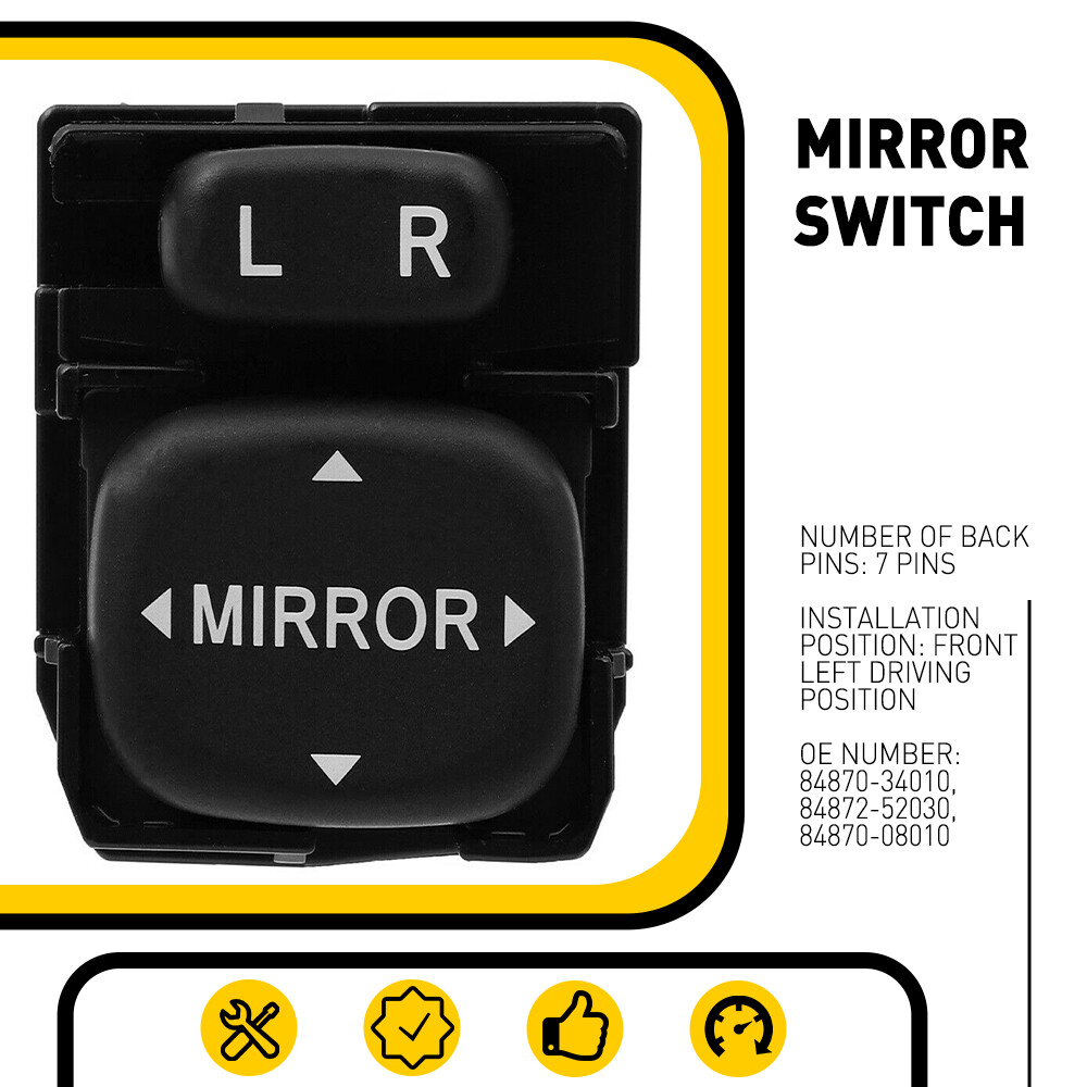 84870-34010 A360 Power Control Mirror Switch For Toyota Prius 4Runner C Scion US