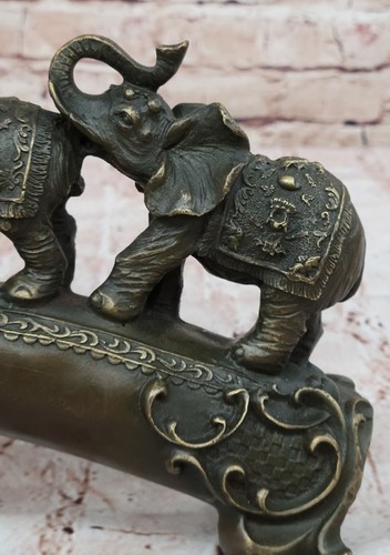 Maestosa scultura in bronzo elefante art deco di Milo simbolo di ricchezza e fortuna - Foto 9 di 10
