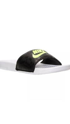  Nike Benassi JDI Print #631261-070 Men's Black/Volt Slides NWB
