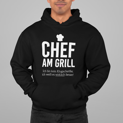 Herren Hoodie Chef am Grill. Ich bin kein Klugscheißer, ich weiß es wirklich