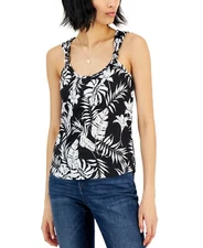 MSRP $25 Inc International Concepts Women Knot-Strap Tank Top Black Size Large