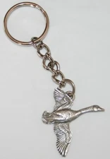Canada Goose Bird Fine Pewter Keychain Key Chain Ring USA Made