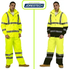  Safety Rain Set Reflective Hi-Vis Raincoat Rain jacket and pants JORESTECH