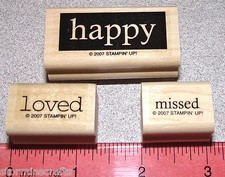 happy loved missed Rubber Stamps Nice Tag Size Singles by Stampin Up So Very