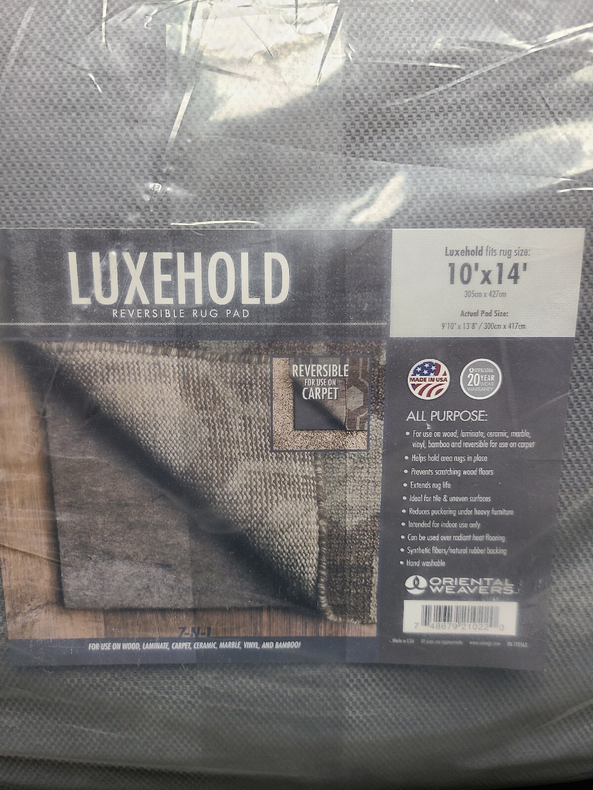 Oriental Weavers LuxeHold 9'10" '8" Rug Pad in Gray for sale online eBay
