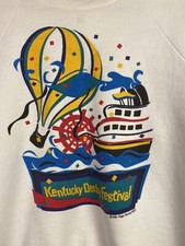 Vintage 89 Kentucky Derby Festival Raglan Horse Racing Balloon Sweatshirt Size L