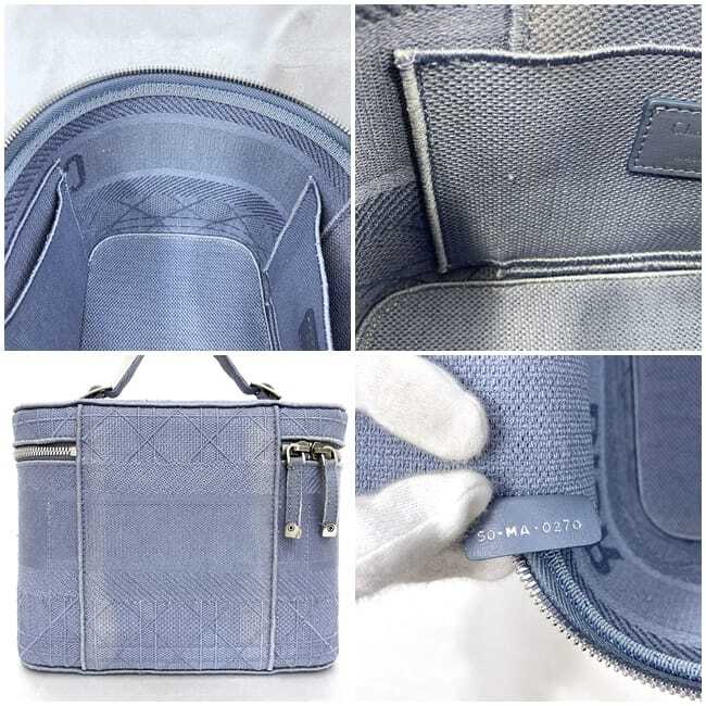 Christian Dior Handbag Vanity Bag Light Blue Cannage F-20528 Christian Dior Handbag Vanity Bag Light Blue Cannage F-20528