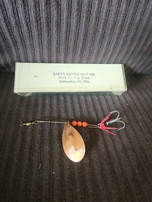 Vtg Copper Hand Made Baby's Rattle Co Spinning Spinner Fishing Lure ...
