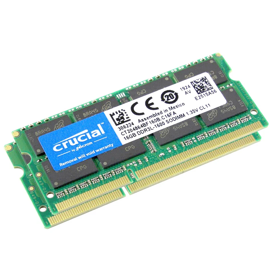 Crucial Kit 32GB (2x 16GB) DDR3L 16GB 1600MHz SODIMM 1.35V 2Rx8 Laptop Memory - Image 2 of 4