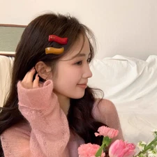 Women Barrettes Tortoiseshell Acetic Acid Hair Clips Hairpins Duckbill Vintage