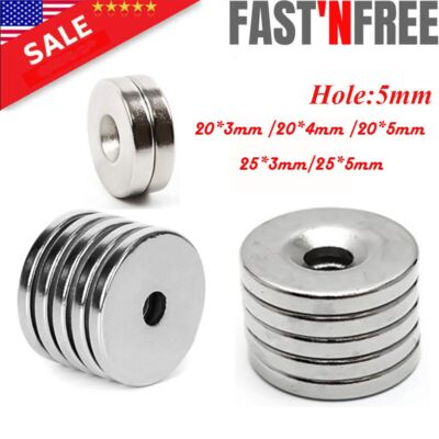#ad Countersunk Ring Round Disc Strong N35 Magnets Rare Earth Neodymium w Hole 5mm $201.47