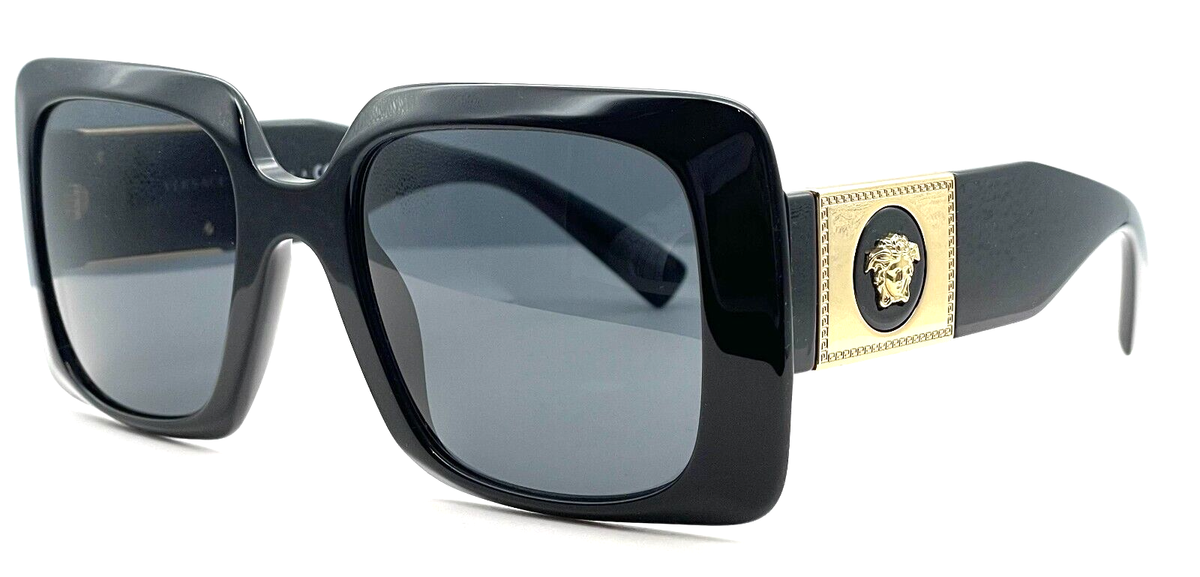 Versace VE4405 GB1/87 Black-Gold/Dark Gray Square Women display picture 1