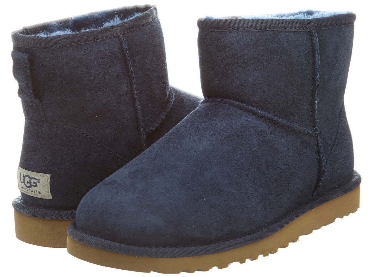 Ankle Boots Koolaburra Ugg Mini Ladies Boots Suede Navy Sheepskin