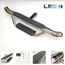 2" Receiver Truck Heavy Duty Steel Tow Hitch Step Bar Guard Drop Step Chrome New