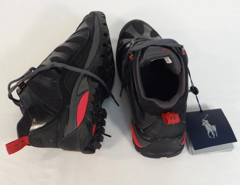 Polo Ralph Lauren Black Spielman Trail Shoes Hiking Ankle Shoes Mens NWT - Image 4 of 4