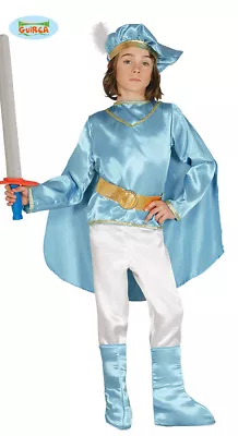 COSTUME PRINCIPE AZZURRO CARNEVALE VESTITO BAMBINO GUIRCA FAVOLA PRINCIPINO