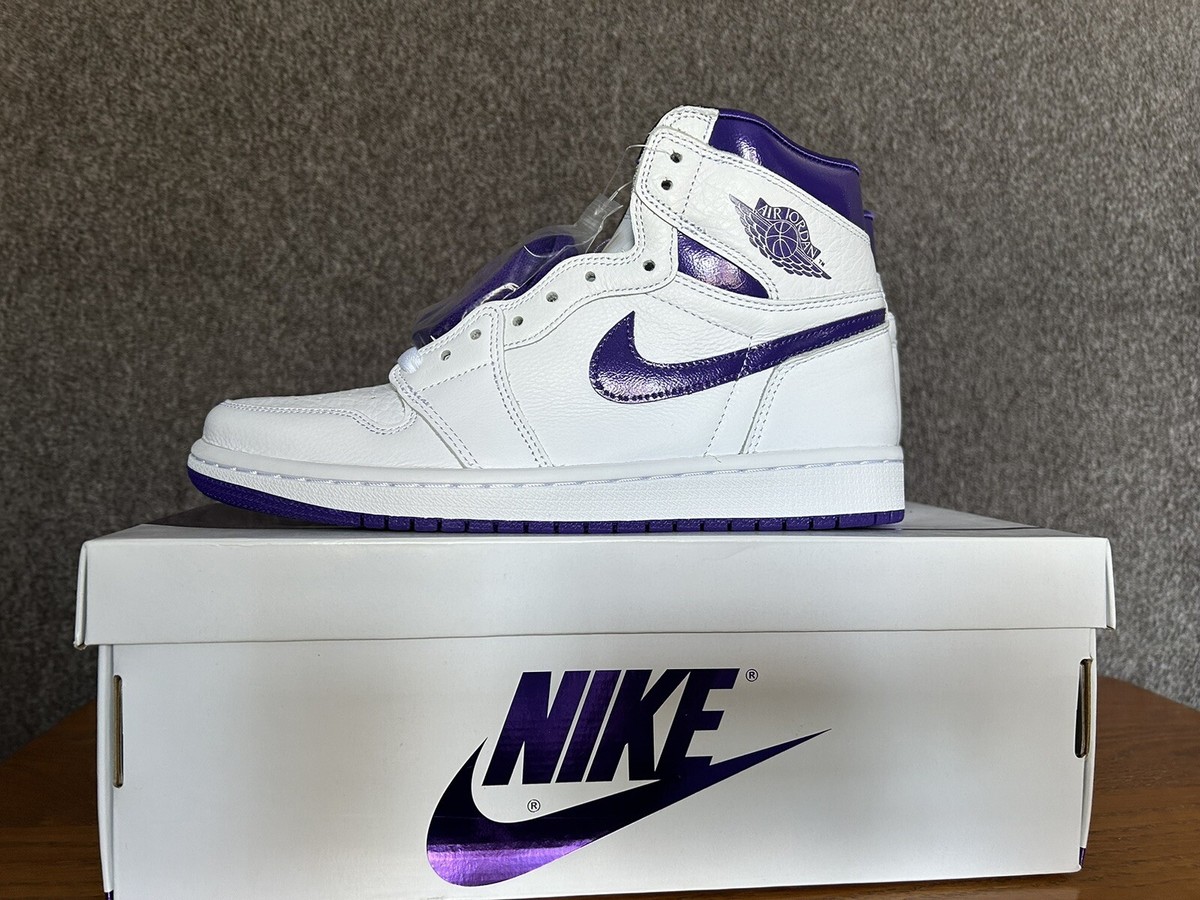 Size 8.5 - Jordan 1 Retro High Court Purple Womens - White  display picture 2