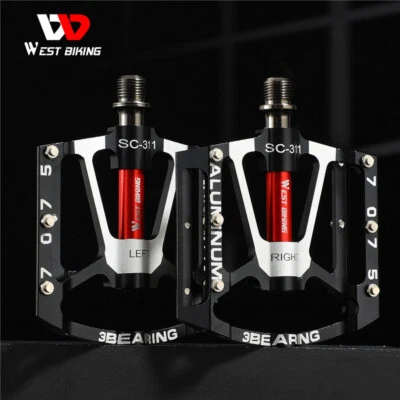 WEST BIKING Fahrrad Pedale 3 Versiegelte Lager Aluminium Fahrradpedale 9/16 in