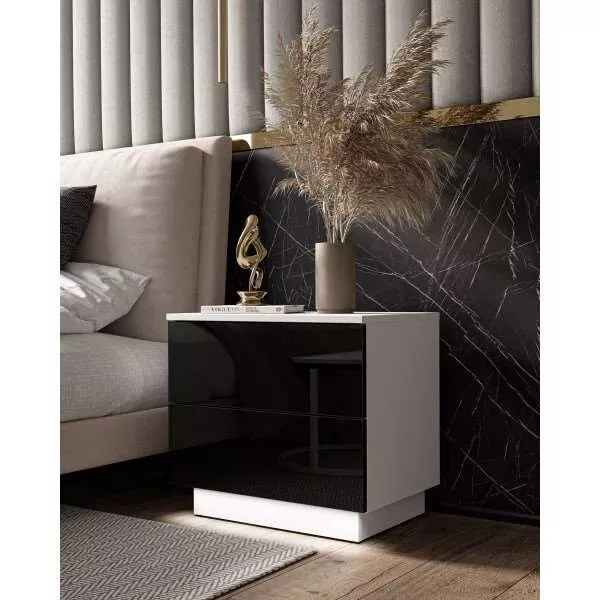 Black led outlet side table