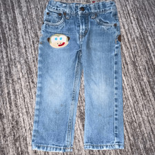 Levi’s 514 Toddler Size 3 Straight Fit Custom Embroidered Patchwork Monkey Jeans