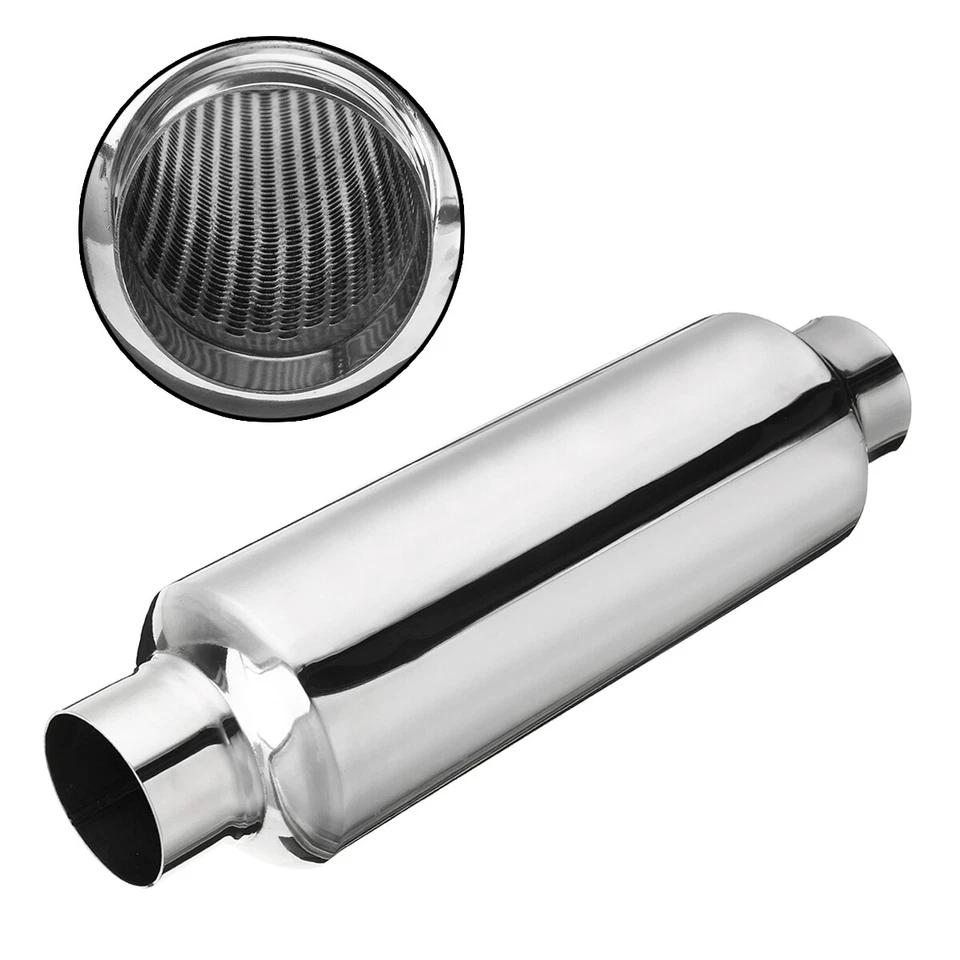 2X Silenziatore Scarico in acciaio inox universale per auto racing sportivo 57mm - Immagine 4 di 4