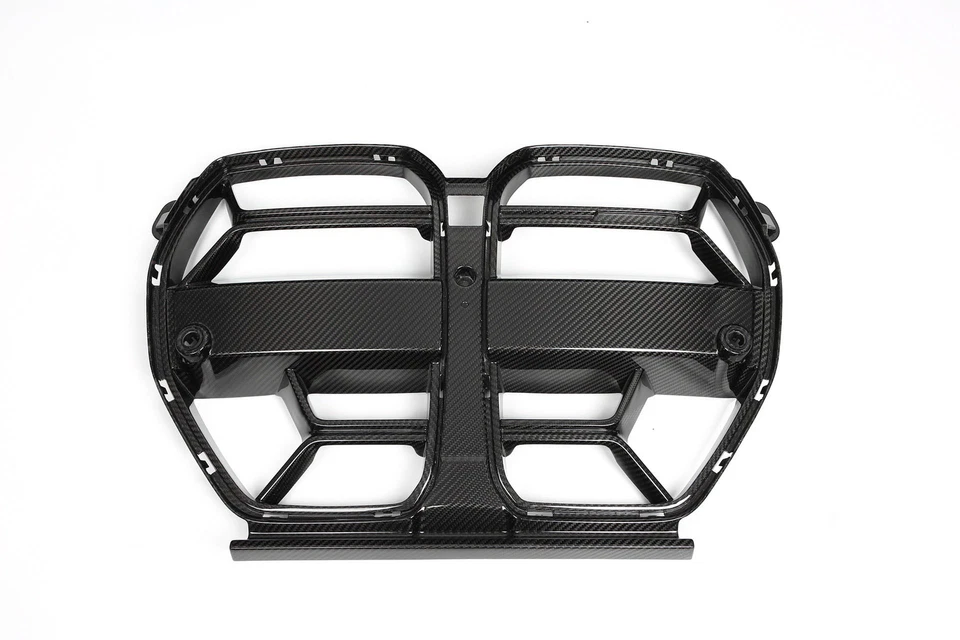 REAL CARBON FIBER V STYLE NOSE GRILL GRILLE FOR 2021-2023 BMW M3 G80 M4 G82 G83 - Image 3 of 4
