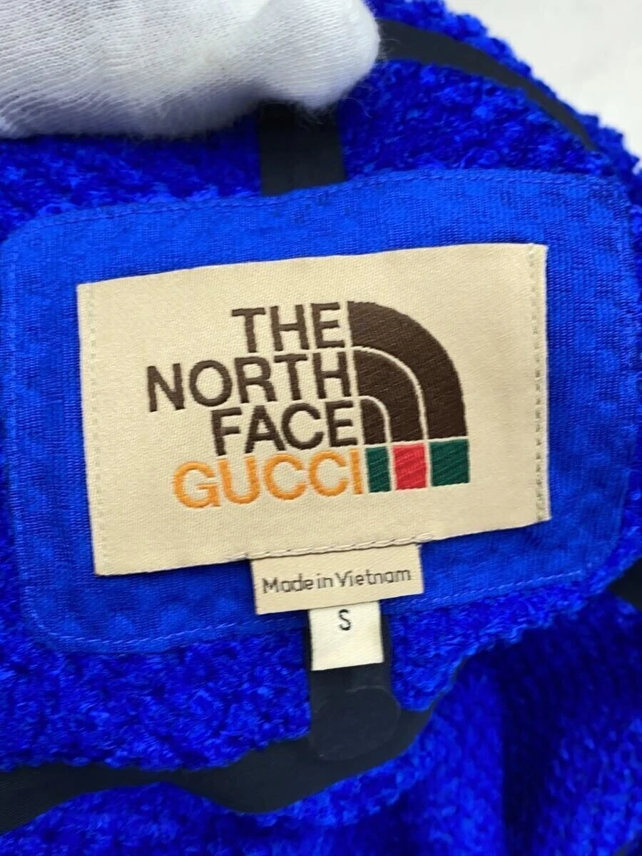 Felpa con cappuccio pullover mezza zip logo Gucci blu poliestere taglia M 663909 #EG AGA