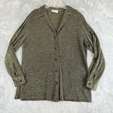 Vintage Alfred Dunner Top Womens 10 Gold Black Glitter Glits Glam Made In USA