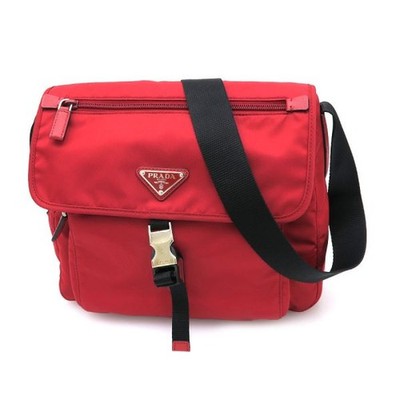 Prada Nylon Shoulder Bag Red Logo 1BD994 Guarantee Card