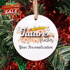 Future Teacher Christmas Ornament, Custom Student Teacher Ornament Gift, Cust...