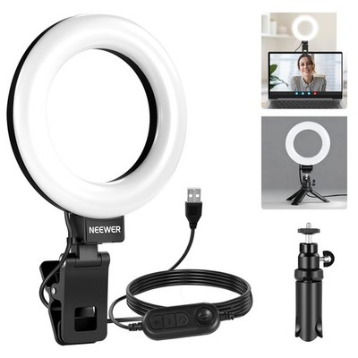 NEEWER BASICS 5'' Ringlicht für Videokonferenzbeleuchtung, Clip on 5'', schwarz 