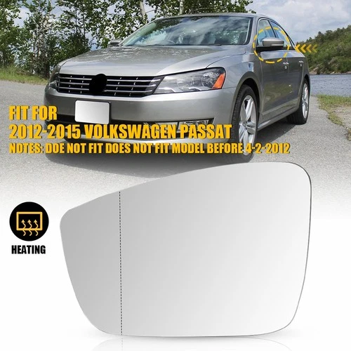 LH Driver Side Mirror Glass W/ Heated For 2012-2015 Volkswagen Passat 561857521A