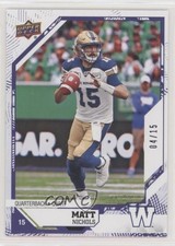 2019 Upper Deck CFL Purple 4/15 Matt Nichols #61 1d3