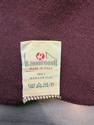 Lanerossi-Made In Italy-Velicren FR-Burgundy Travel Blanket