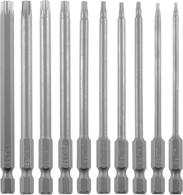Security Torx Bit Set 11PCS 1/4 Inch Hex Shank 4 Inch/100 Mm Length S2 Steel Tam