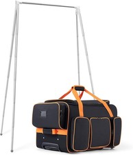 Dance Bag with Garment Rack 23 Inch Rolling Duffel Wheels for Travel Orange